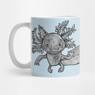 Axolotl Art, Gray Axolotl Mug